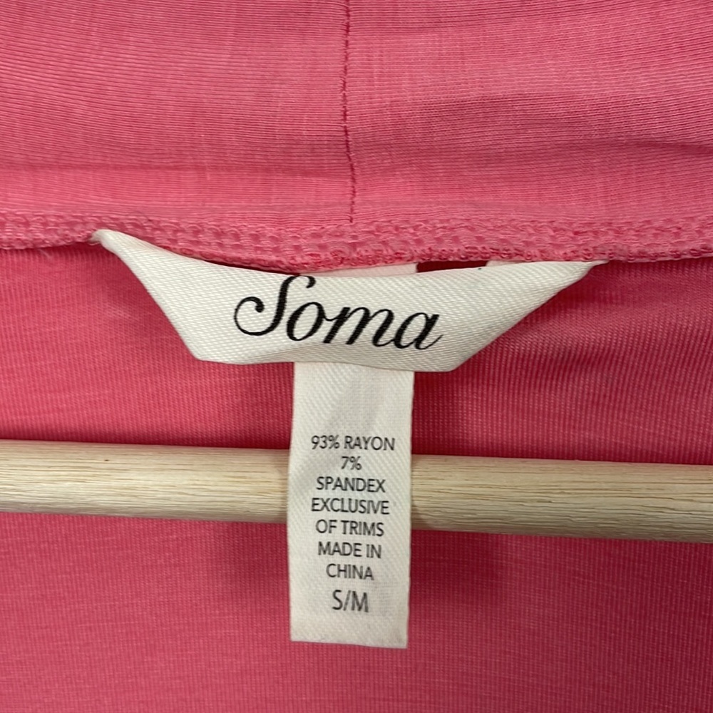 Soma robe women size S/M long sleeve lace trim scallop bottom sleeve tie waist - Picture 9 of 9